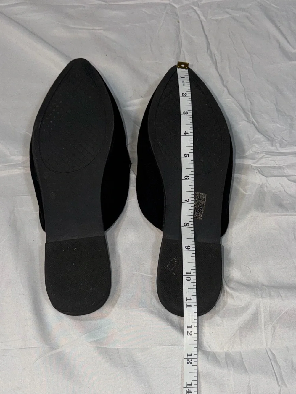 SHEIN Black Suede Pointed Toe Flat Mules Gold Horsebit Buckle Slide Loafers 11 - Picture 3 of 7